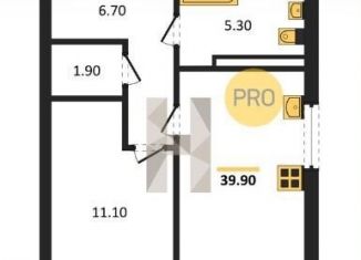 Продается 1-комнатная квартира, 39.9 м2, село Засечное, Алая улица, с74