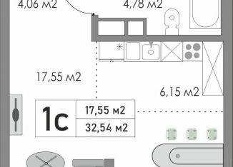 Продам 1-комнатную квартиру, 32.5 м2, Оренбургская область, жилой комплекс Металлист, 7