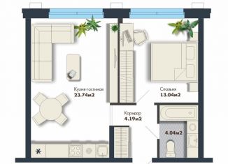 Продам 1-ком. квартиру, 45 м2, Екатеринбург, метро Чкаловская, Сибирский тракт, 16