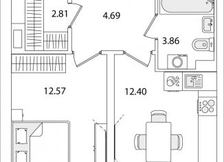 Продам однокомнатную квартиру, 36.3 м2, Санкт-Петербург, улица Тамбасова, 5Н, Красносельский район