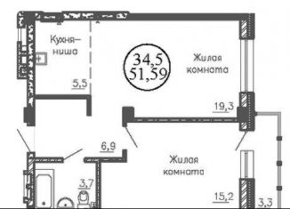 Двухкомнатная квартира на продажу, 51.6 м2, Новосибирская область, улица Коминтерна, 130