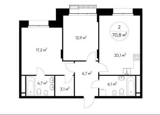 2-ком. квартира на продажу, 70.8 м2, Московская область, Мещерский бульвар, 2