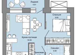 Продается 2-комнатная квартира, 39 м2, Киров, улица 4-й Пятилетки, 86