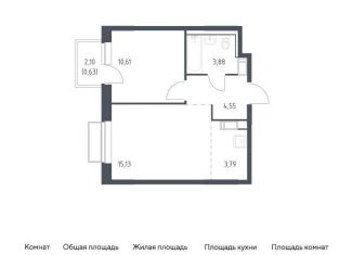 Продается однокомнатная квартира, 38.6 м2, Московская область, жилой комплекс Томилино Парк, к6.3