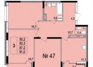 Продаю 3-ком. квартиру, 87.5 м2, Ярославль, проспект Машиностроителей, 11