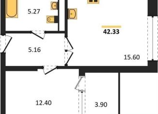 1-комнатная квартира на продажу, 40.4 м2, Воронеж, Железнодорожный район, набережная Чуева, 7