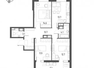 Продажа 3-комнатной квартиры, 78.3 м2, Омская область, микрорайон Зелёная Река, 1