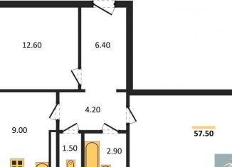 Продается 2-ком. квартира, 57.5 м2, посёлок Отрадное