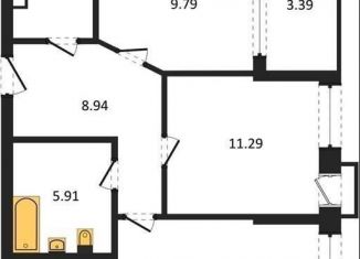 Продам двухкомнатную квартиру, 54.9 м2, Воронеж, Железнодорожный район, набережная Чуева, 7