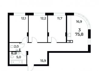 Продается трехкомнатная квартира, 75.5 м2, Нижегородская область, улица Коперника