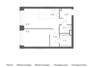 Продается 1-комнатная квартира, 47.5 м2, Москва, ЗАО, жилой комплекс Нова, к3