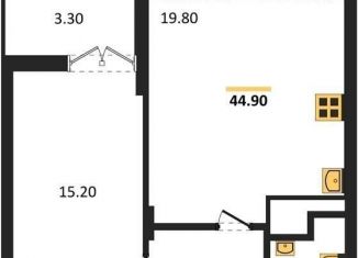 Продается 1-ком. квартира, 44.9 м2, Воронеж, Железнодорожный район