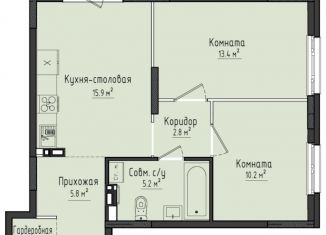 Двухкомнатная квартира на продажу, 55.1 м2, село Первомайский, ЖК Город Оружейников, жилой комплекс Город Оружейников, 21