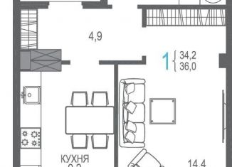 Однокомнатная квартира на продажу, 37.5 м2, Крым, проспект Ленина, 66Бк1