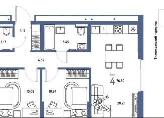 Продается 4-комнатная квартира, 76.3 м2, Тюмень