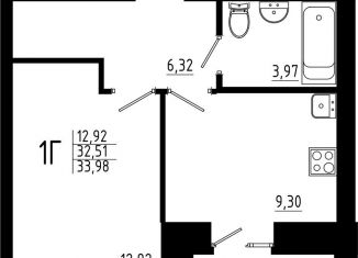 Продам однокомнатную квартиру, 34 м2, Казань, Советский район, жилой комплекс Притяжение, 2