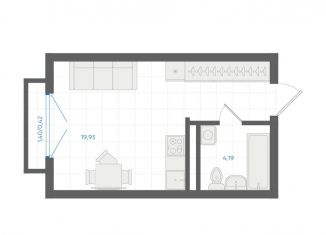 Продажа квартиры студии, 24.6 м2, Екатеринбург, метро Чкаловская