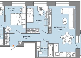 Продаю 3-ком. квартиру, 66 м2, Киров, Ленинский район, улица 4-й Пятилетки, 86