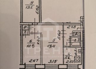 3-ком. квартира на продажу, 58.5 м2, Санкт-Петербург, проспект Мечникова, 14, муниципальный округ Пискарёвка