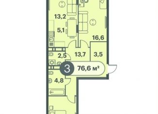 Продажа 3-комнатной квартиры, 76.6 м2, Красноярский край