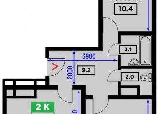 Продается 2-комнатная квартира, 60 м2, Краснодар, Домбайская улица, 55к1, ЖК Свобода