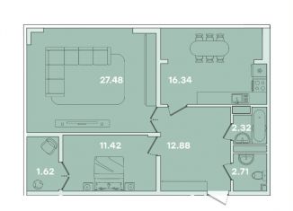 Продам 2-ком. квартиру, 76.4 м2, Иркутская область, улица Петрова, 16