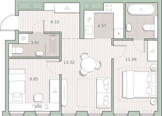 Продается 2-ком. квартира, 53.4 м2, Москва, район Кунцево