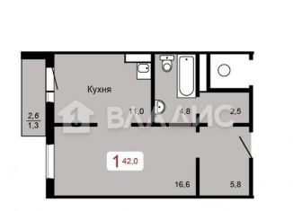 Однокомнатная квартира на продажу, 42 м2, Красноярск, Кировский район, Аральская улица, 47