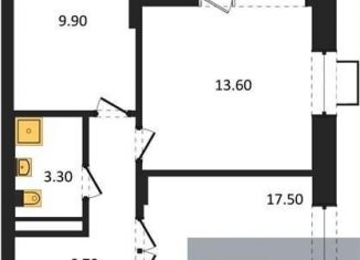 2-ком. квартира на продажу, 53.4 м2, Воронеж, Железнодорожный район