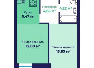 Продается двухкомнатная квартира, 41.6 м2, Ярославль