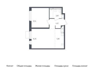 Продается 1-комнатная квартира, 42.9 м2, Московская область, жилой комплекс Пятницкие Луга, к2/2