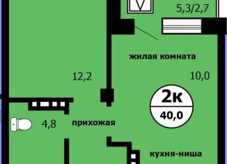 Продажа 2-комнатной квартиры, 40 м2, Красноярск, Свердловский район