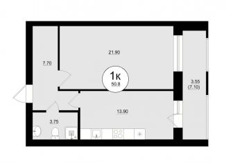 Продам 1-ком. квартиру, 51.5 м2, Самара