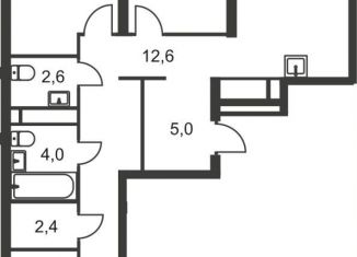 Продается трехкомнатная квартира, 87.1 м2, деревня Рассказовка, деревня Рассказовка, 1