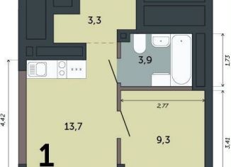 Продаю 1-ком. квартиру, 30.2 м2, Екатеринбург, улица Бакинских Комиссаров, 33А/3, ЖК Парк Победы