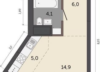 Продается квартира студия, 30 м2, Свердловская область