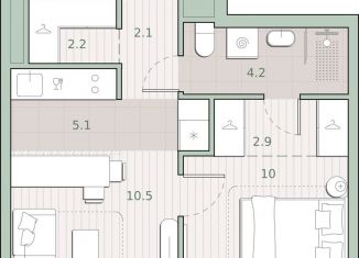 Продается однокомнатная квартира, 37 м2, Москва, метро Озёрная