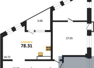 Продается 2-комнатная квартира, 78.3 м2, Воронежская область, набережная Чуева, 7