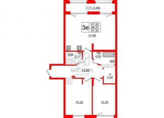 Продается 2-ком. квартира, 91.9 м2, Санкт-Петербург, Алтайская улица, 39