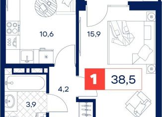 Продаю 1-комнатную квартиру, 38.5 м2, Тюменская область, Пышминская улица, 216А