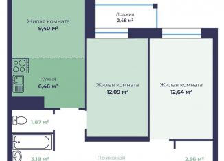 Продается трехкомнатная квартира, 58.6 м2, Ярославль, Фрунзенский район