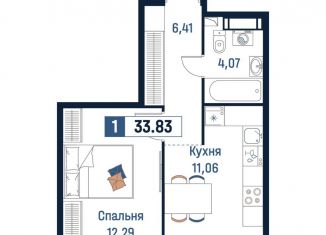 1-ком. квартира на продажу, 33.8 м2, Мурино