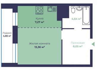 Продам 1-ком. квартиру, 40.6 м2, Ярославль