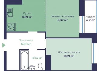 Двухкомнатная квартира на продажу, 40.3 м2, Ярославль