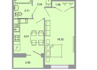 1-ком. квартира на продажу, 33.6 м2, Ленинградская область, Тихая улица, 13к3