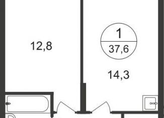 Продам однокомнатную квартиру, 37.6 м2, Московский, 7-я фаза, к1