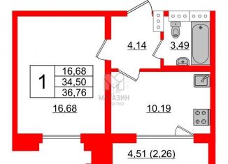 Продам 1-комнатную квартиру, 36.8 м2, Санкт-Петербург, Алтайская улица, 39