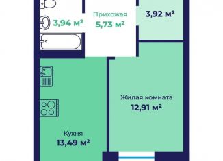 Продается 1-комнатная квартира, 41.5 м2, Ярославль