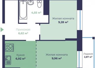 Продажа 2-комнатной квартиры, 38.8 м2, Ярославль, Фрунзенский район