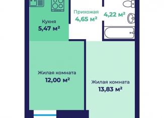 Продам 2-ком. квартиру, 41.7 м2, Ярославль, Фрунзенский район